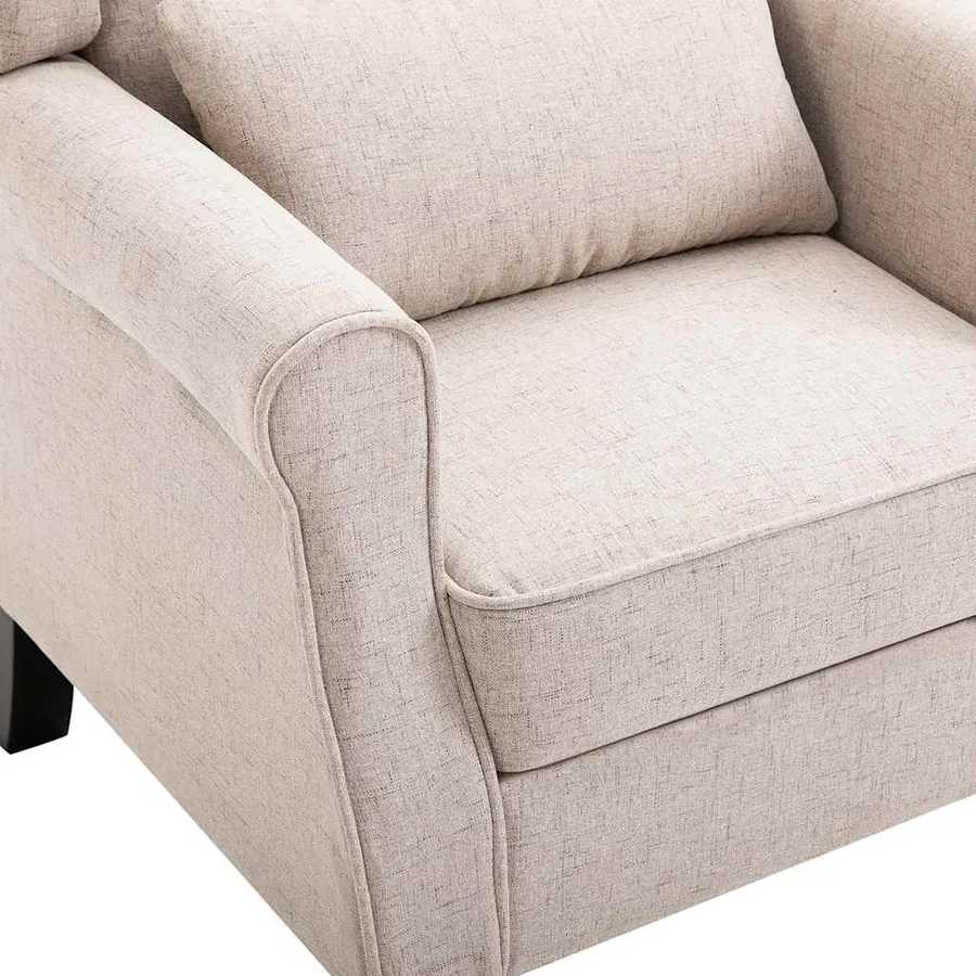 Fauteuil beige tissu - 6