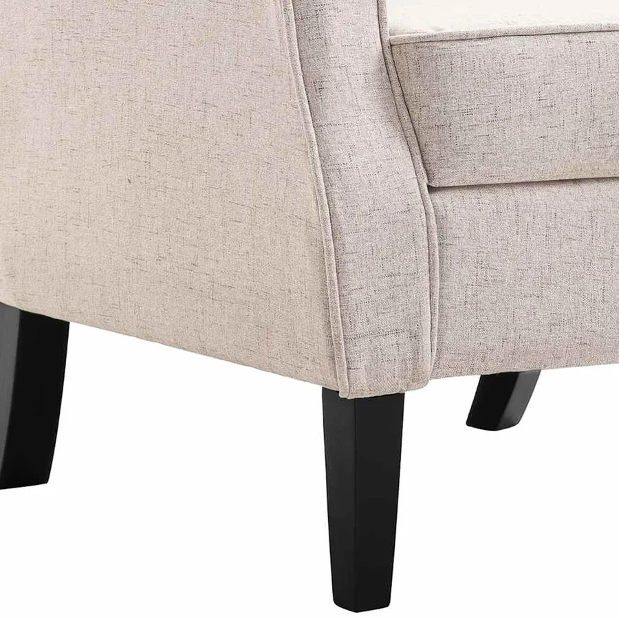 Fauteuil beige tissu - 7