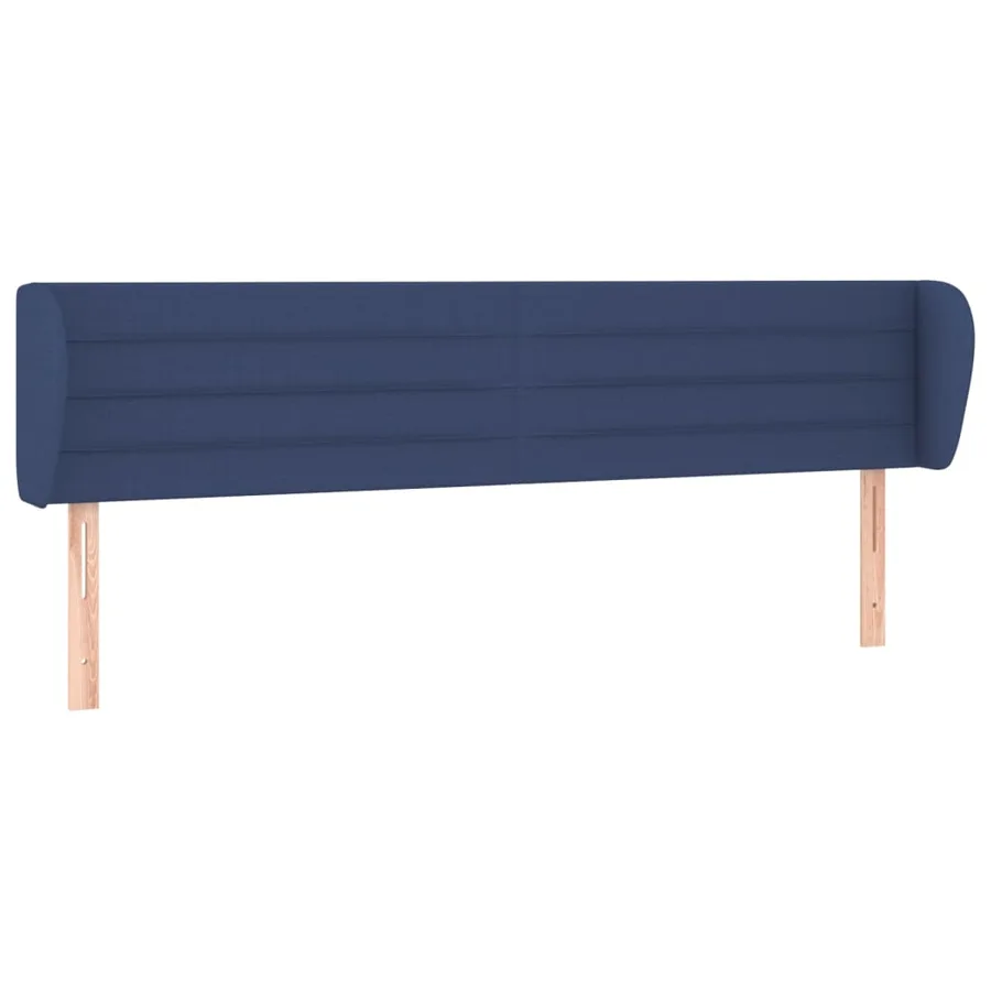Tête de lit avec oreilles Bleu 203x23x78/88 cm Tissu - 2