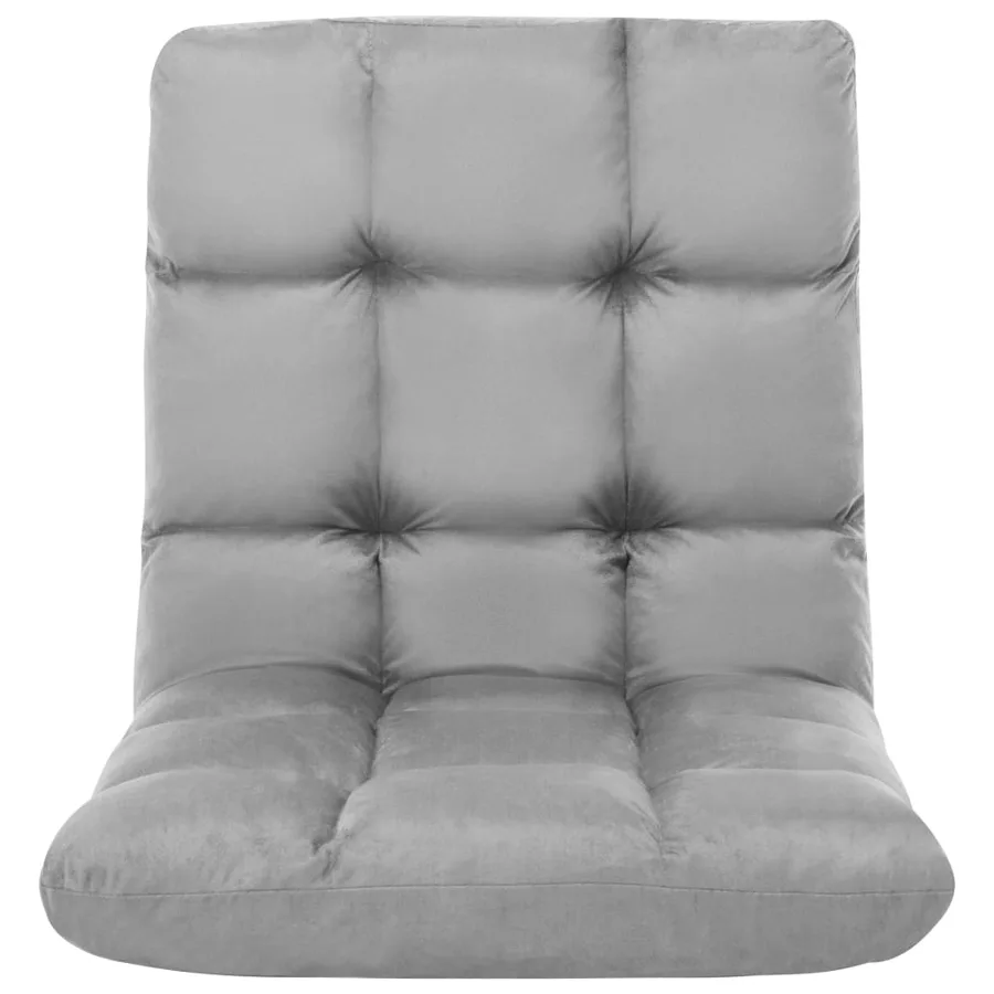 Chaise pliable de sol Gris clair Microfibre - 3