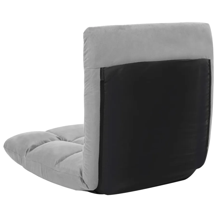 Chaise pliable de sol Gris clair Microfibre - 5