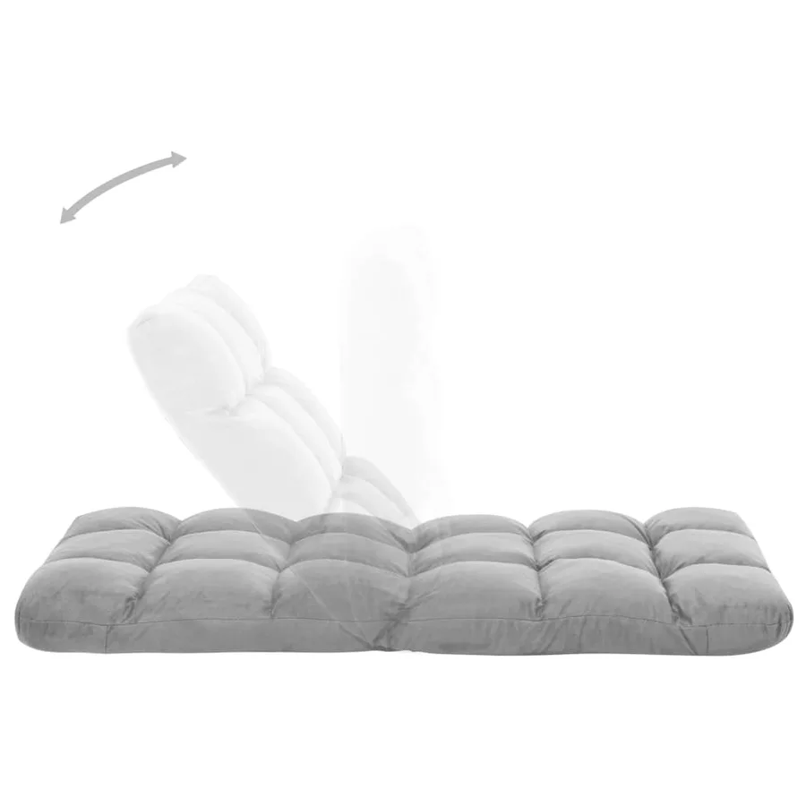 Chaise pliable de sol Gris clair Microfibre - 6