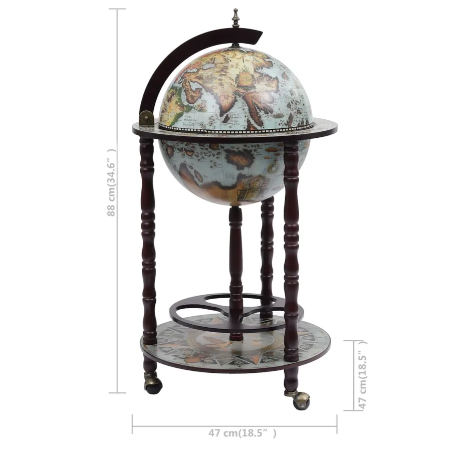 Bar sous forme de globe Bois d'eucalyptus Bleu - 8