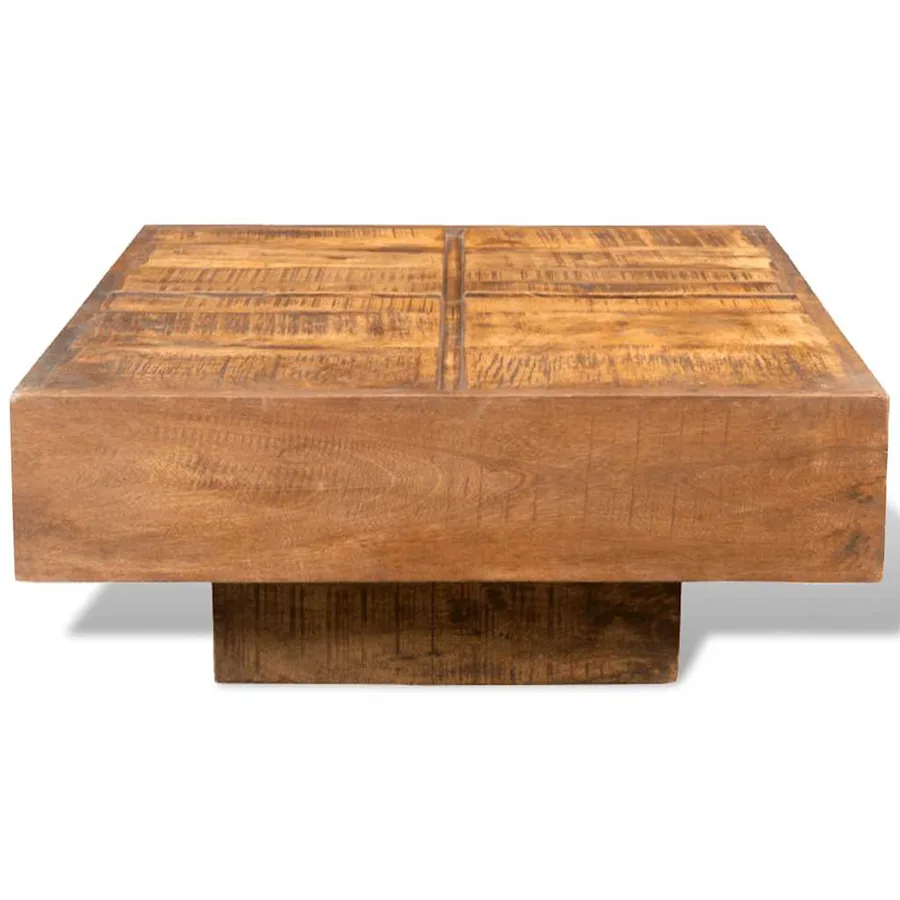 Table basse carrée Marron Bois massif de manguier - 2