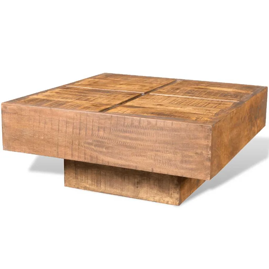 Table basse carrée Marron Bois massif de manguier - 4
