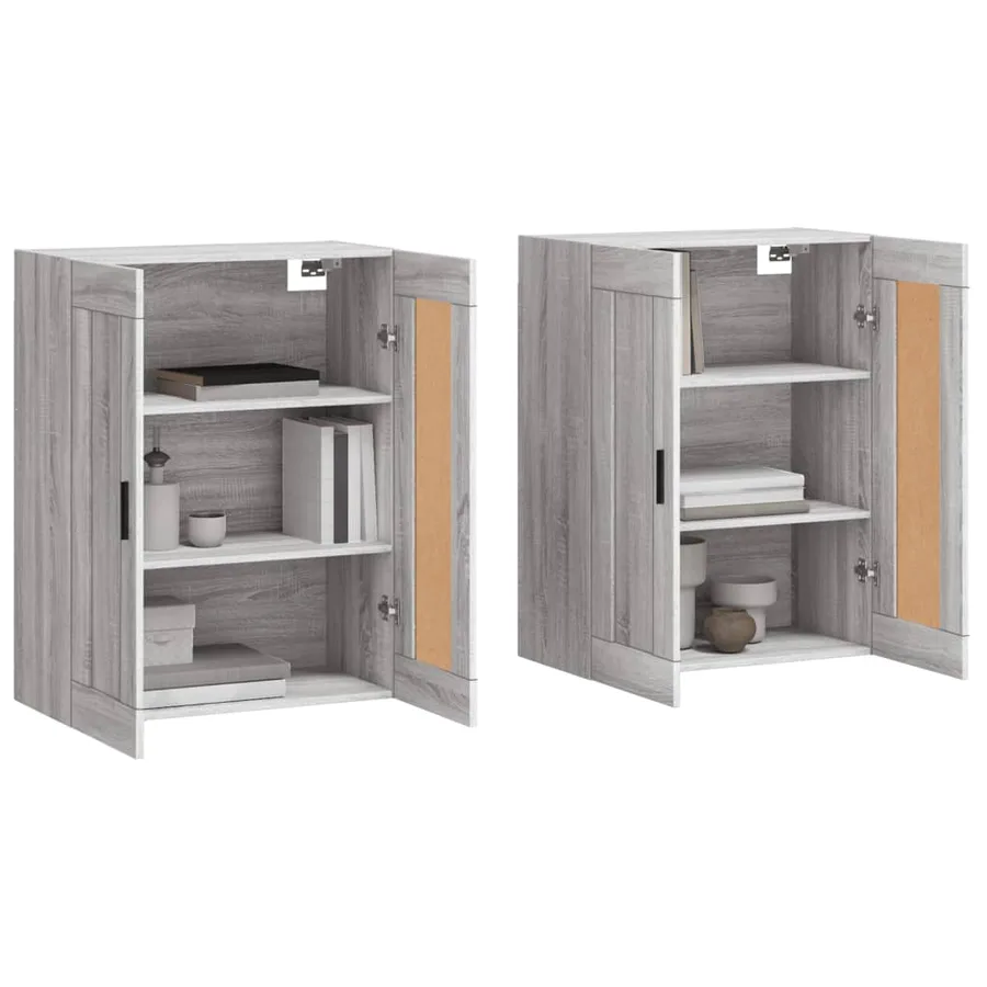Armoires murales 2 pcs sonoma gris bois d'ingénierie - 3