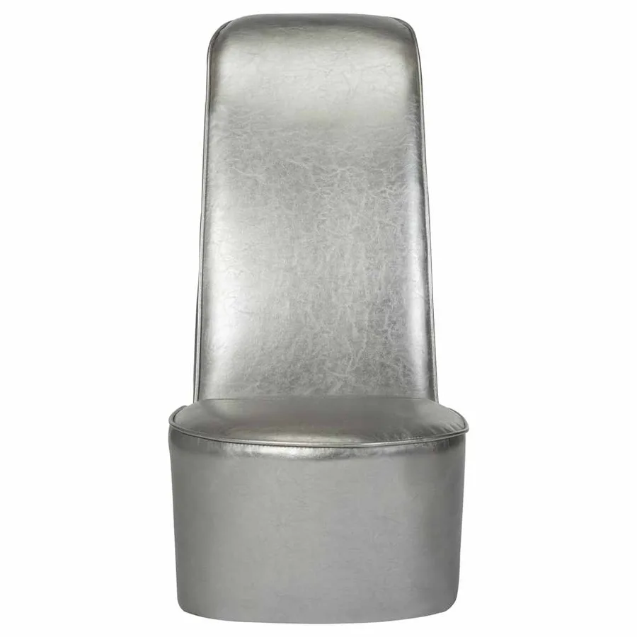 Chaise en forme de chaussure à talon haut argenté similicuir - 5
