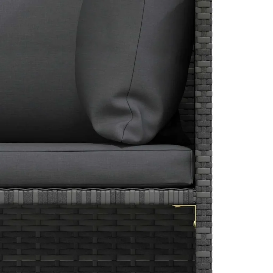 Salon de jardin 4 pcs avec coussins Résine tressée Gris - 8
