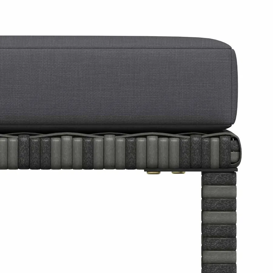 Salon de jardin 4 pcs avec coussins Résine tressée Gris - 9