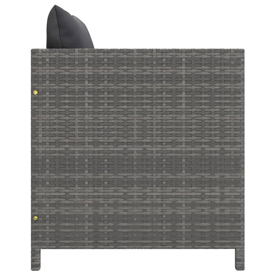 Salon de jardin 7 pcs avec coussins Résine tressée Gris - 17