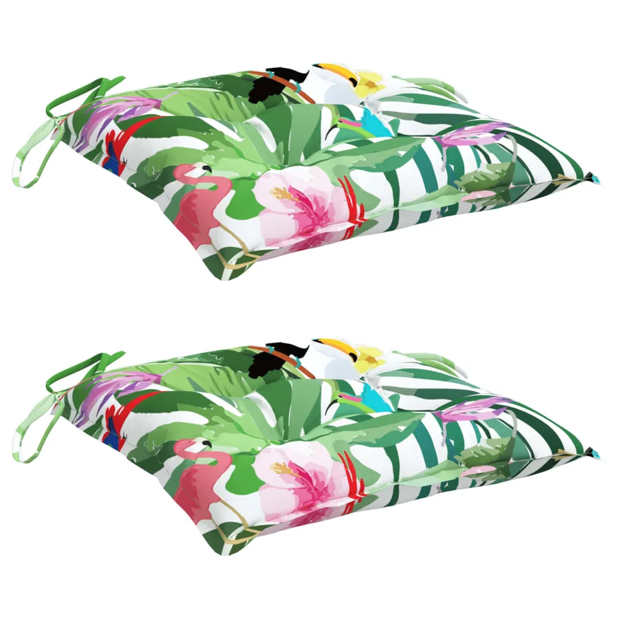 Coussins de chaise lot de 2 multicolore 40x40x7 cm tissu - 3