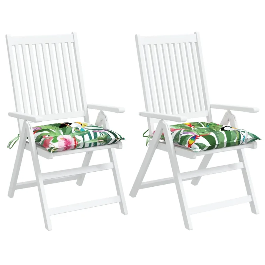 Coussins de chaise lot de 2 multicolore 40x40x7 cm tissu - 4