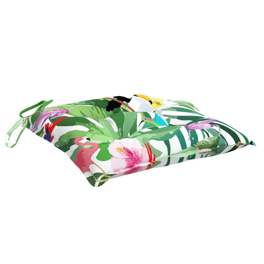 Coussins de chaise lot de 2 multicolore 40x40x7 cm tissu - 5