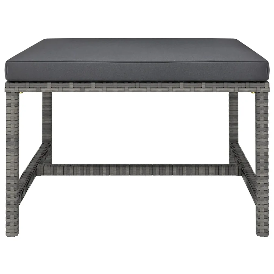 Salon de jardin 5 pcs avec coussins Résine tressée Gris - 9