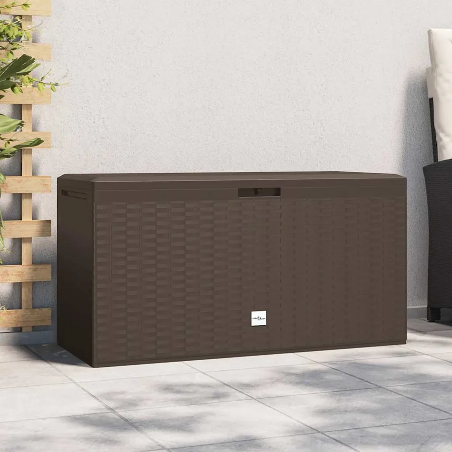 Boîte de rangement de jardin Marron 114x47x60 cm