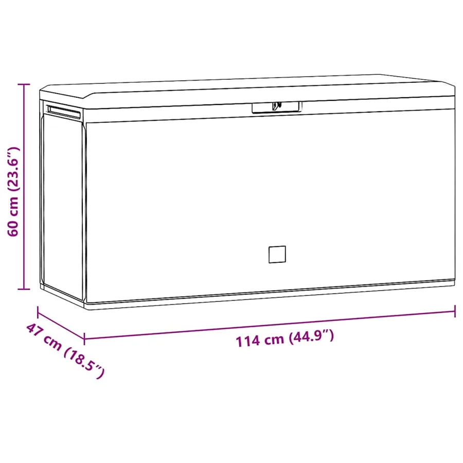 Boîte de rangement de jardin Marron 114x47x60 cm - 8