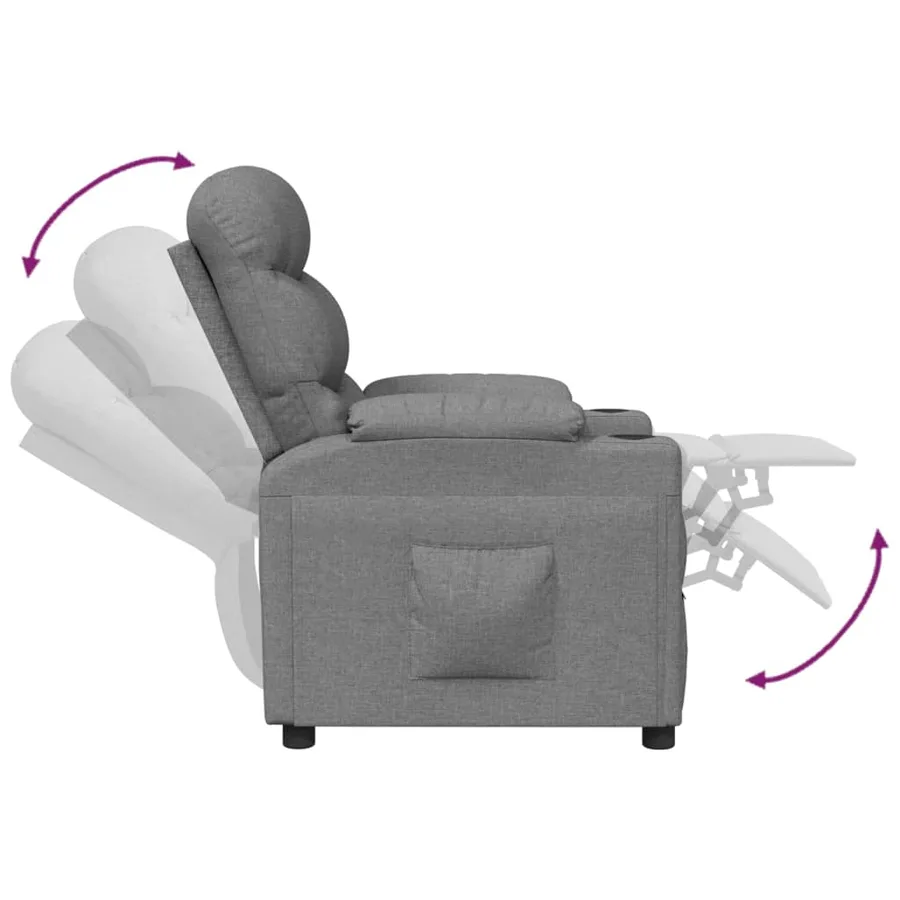 Fauteuil inclinable Gris clair Tissu - 6