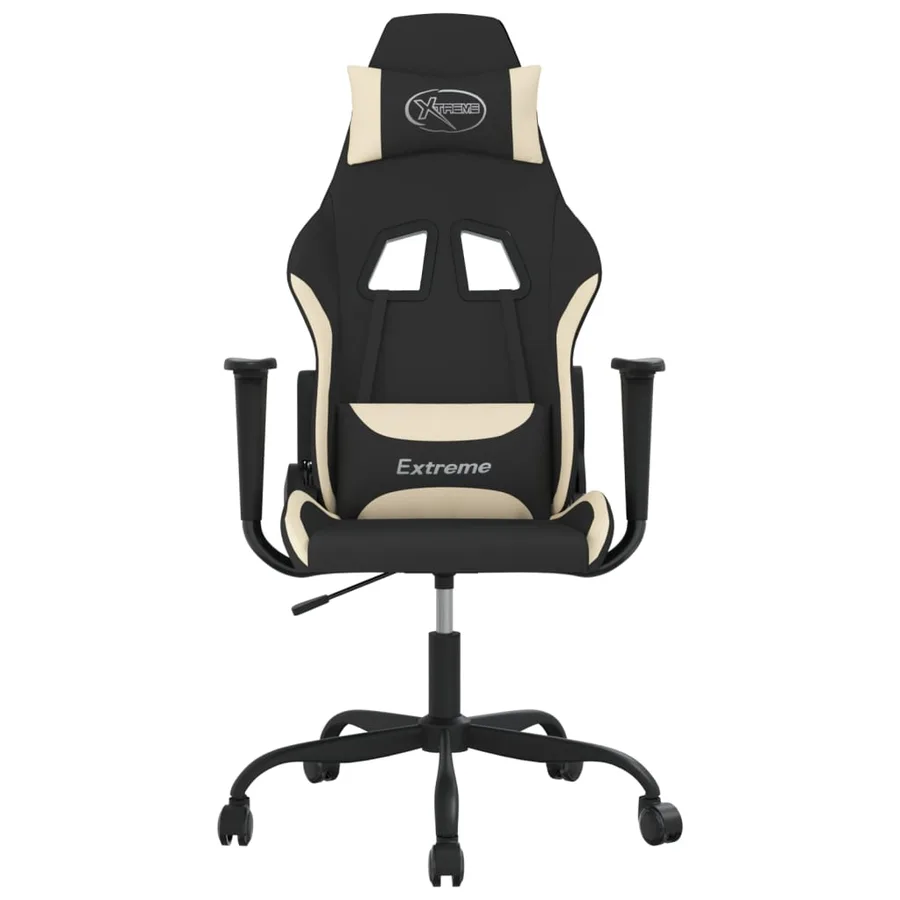 Chaise de jeu de massage Noir et crème Tissu - 3