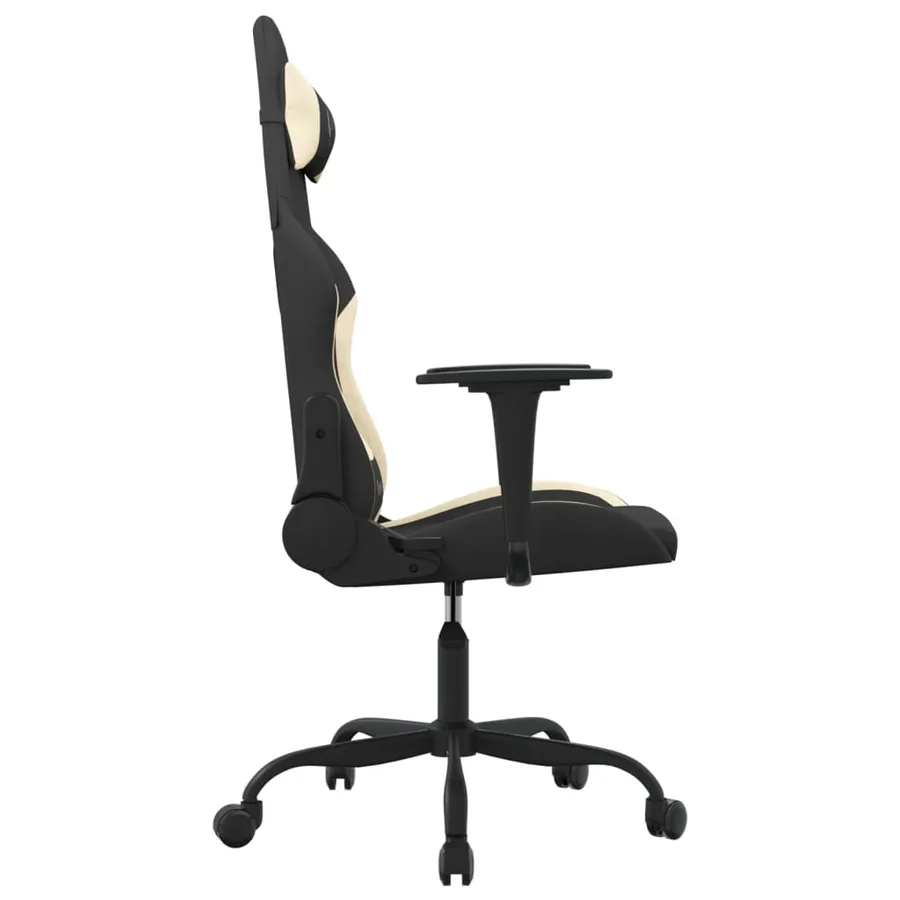 Chaise de jeu de massage Noir et crème Tissu - 4