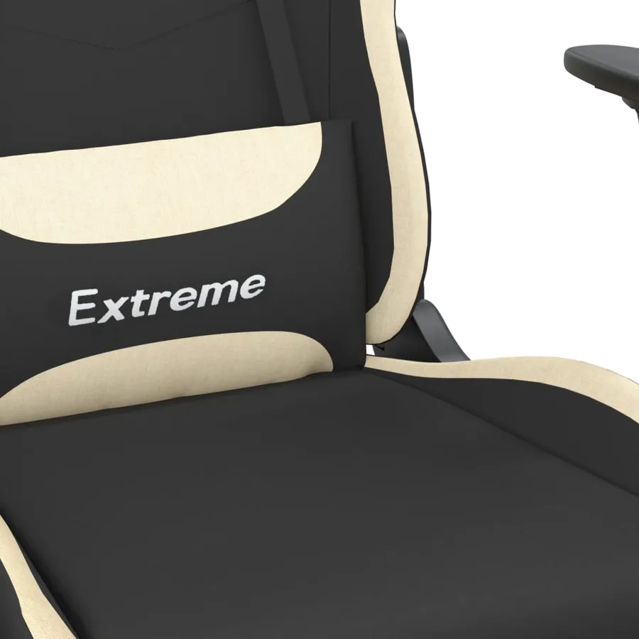 Chaise de jeu de massage Noir et crème Tissu - 8