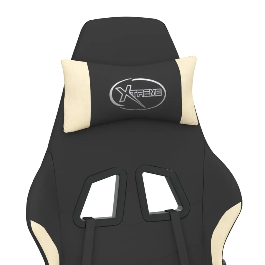 Chaise de jeu de massage Noir et crème Tissu - 9