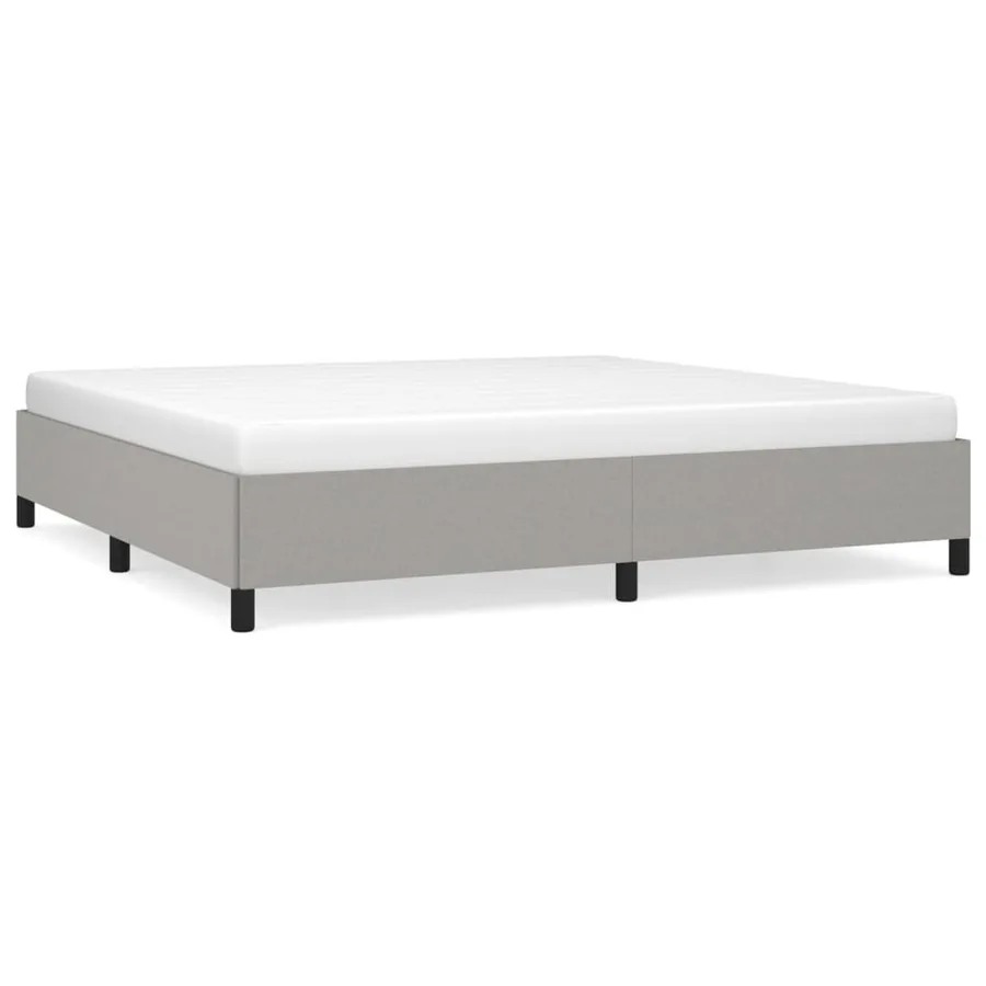 Cadre de lit sans matelas gris clair 200x200 cm tissu - 2