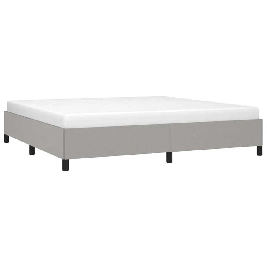 Cadre de lit sans matelas gris clair 200x200 cm tissu - 3