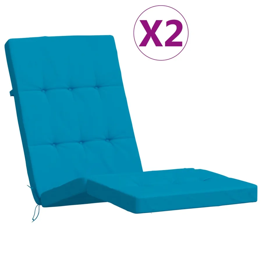 Coussins de chaise longue lot de 2 bleu clair tissu oxford - 2