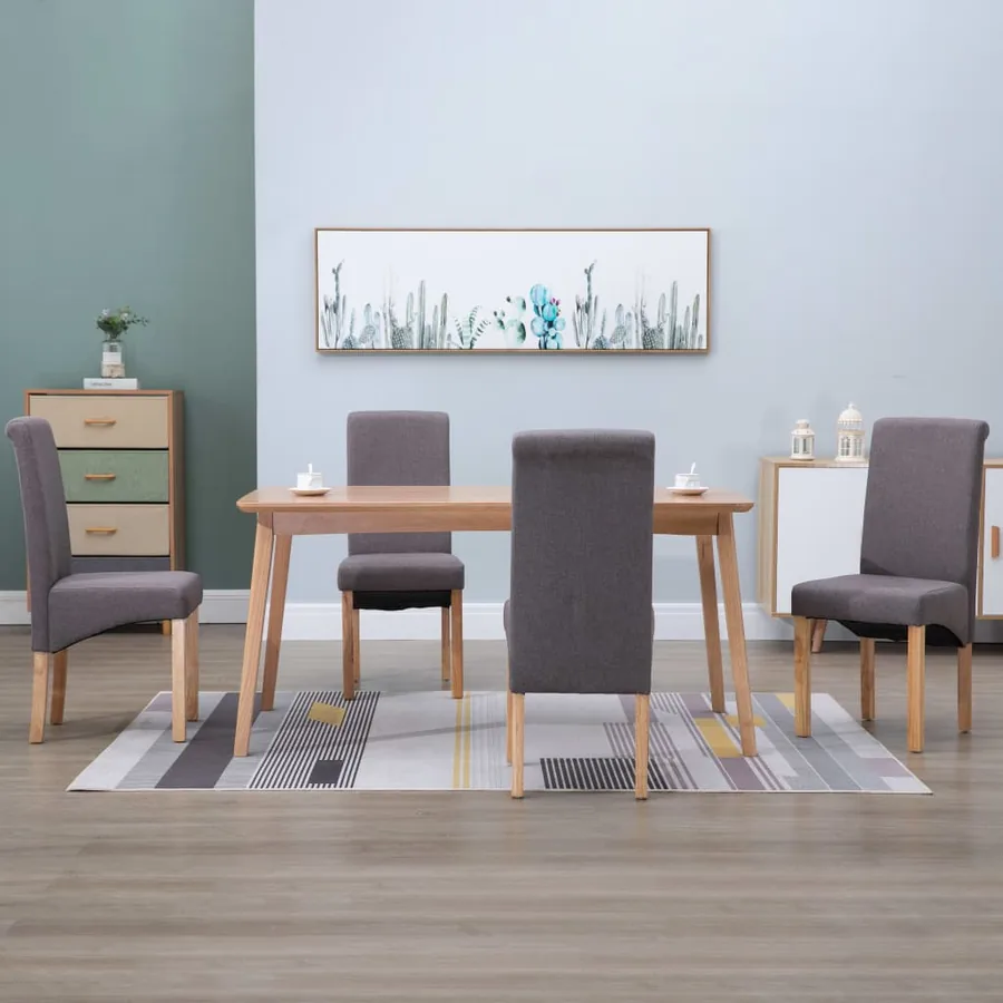 Chaises à manger lot de 4 taupe tissu