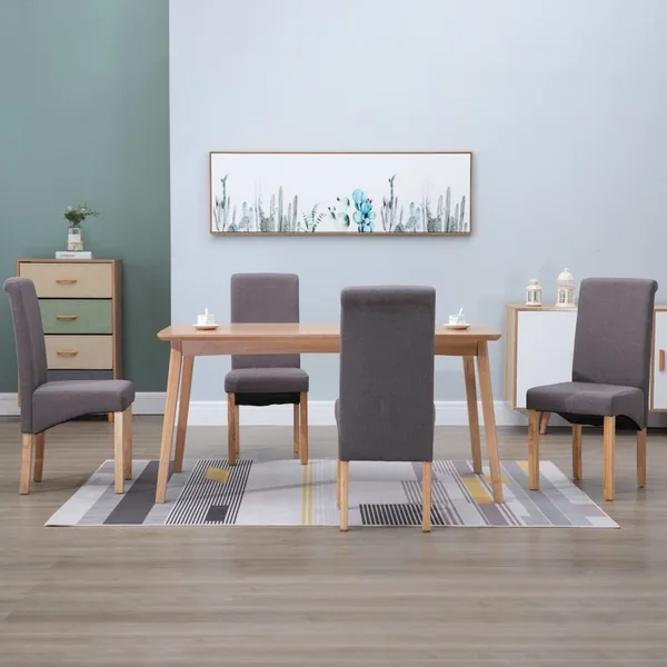 Chaises à manger lot de 4 taupe tissu