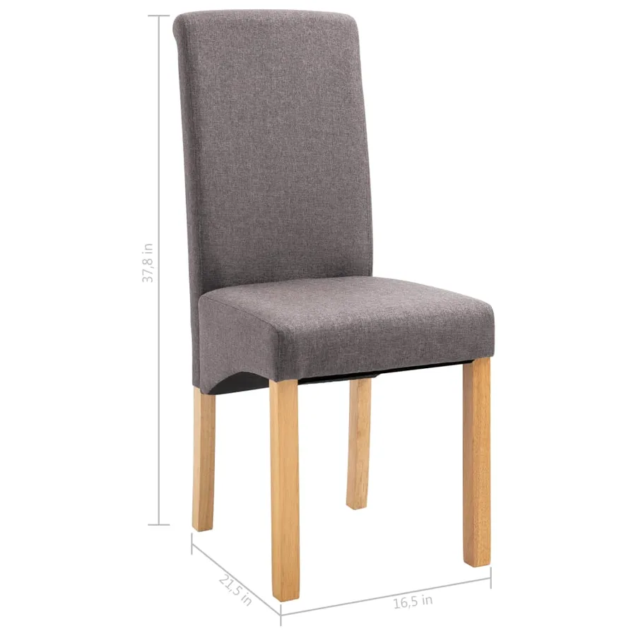 Chaises à manger lot de 4 taupe tissu - 9