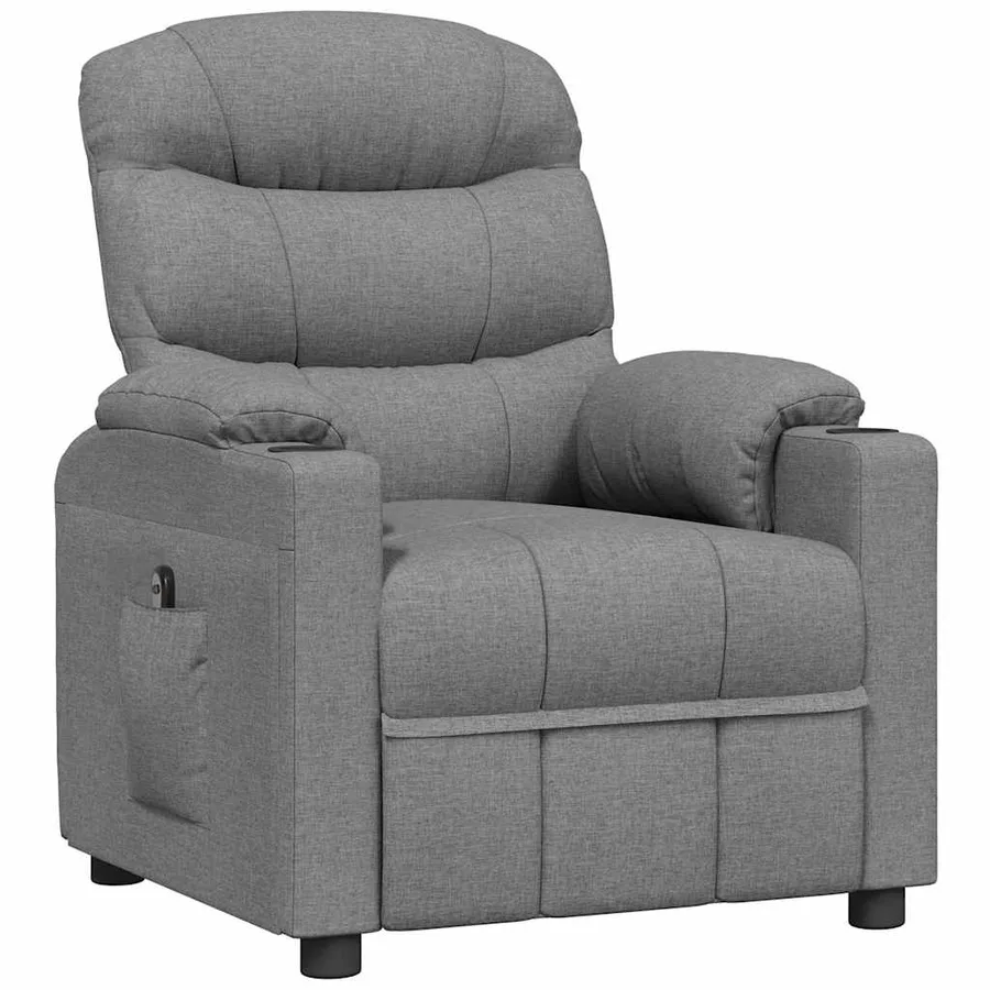 Fauteuil inclinable électrique Gris clair Tissu - 3