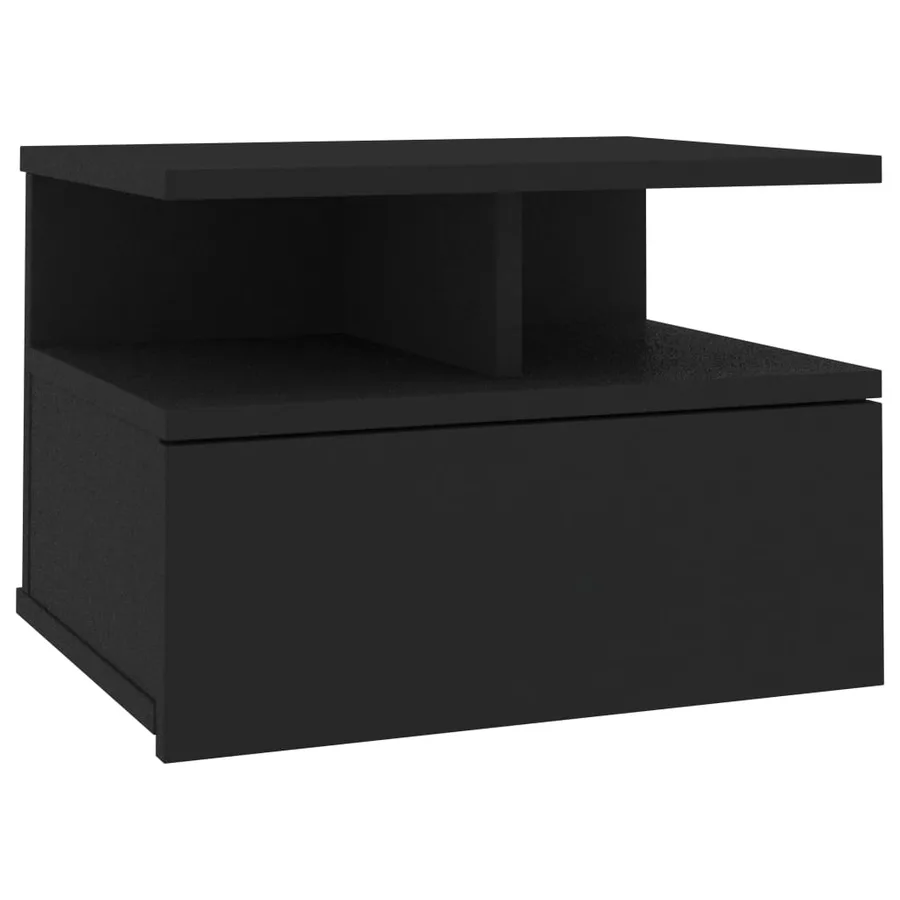 Table de chevet flottante Noir 40x31x27 cm Bois d'ingénierie - 2