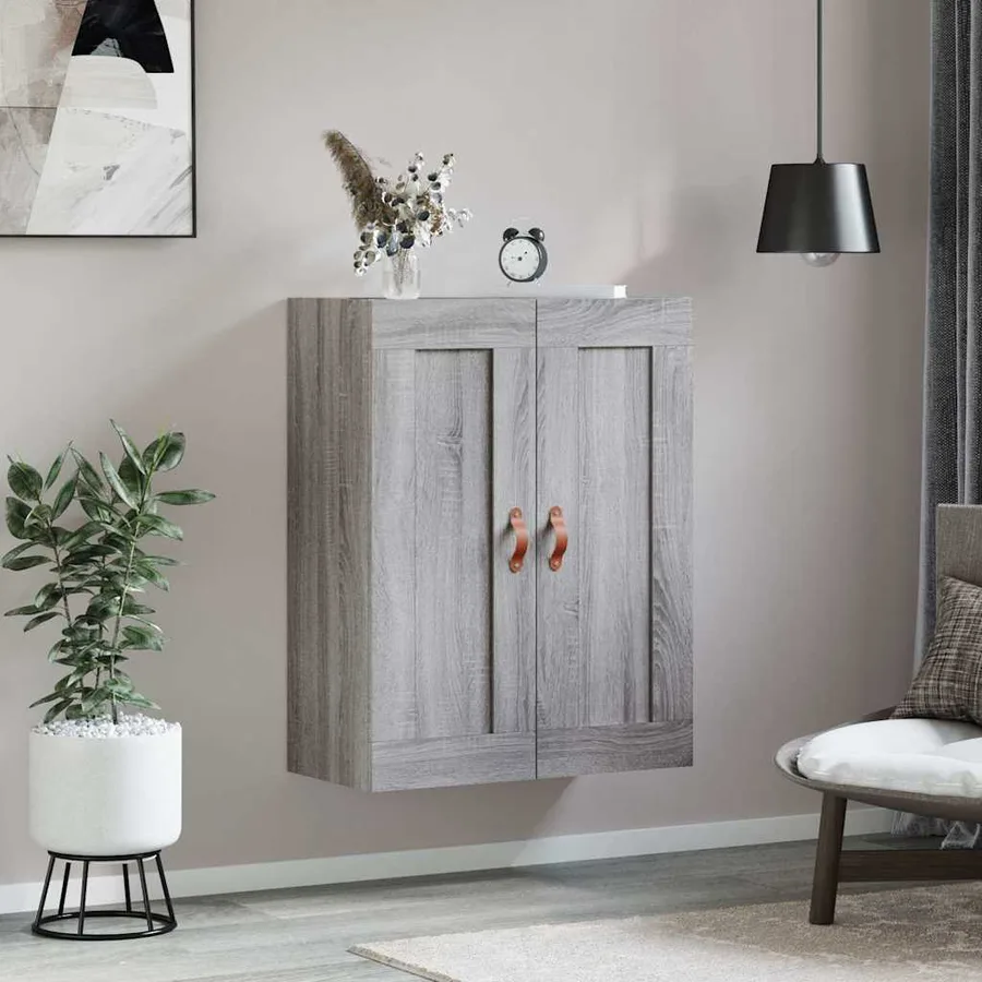 Armoire murale sonoma gris 69,5x34x90 cm bois d'ingénierie - 3