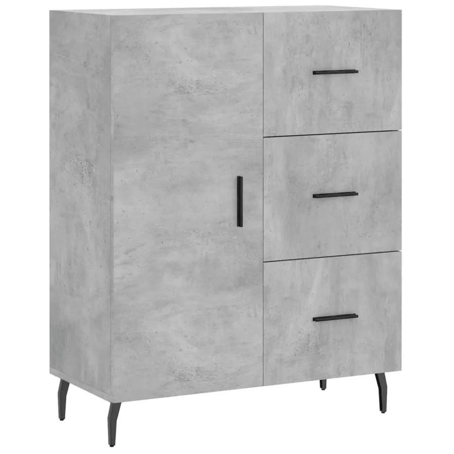 Buffet haut Gris béton 69,5x34x180 cm Bois d'ingénierie - 7