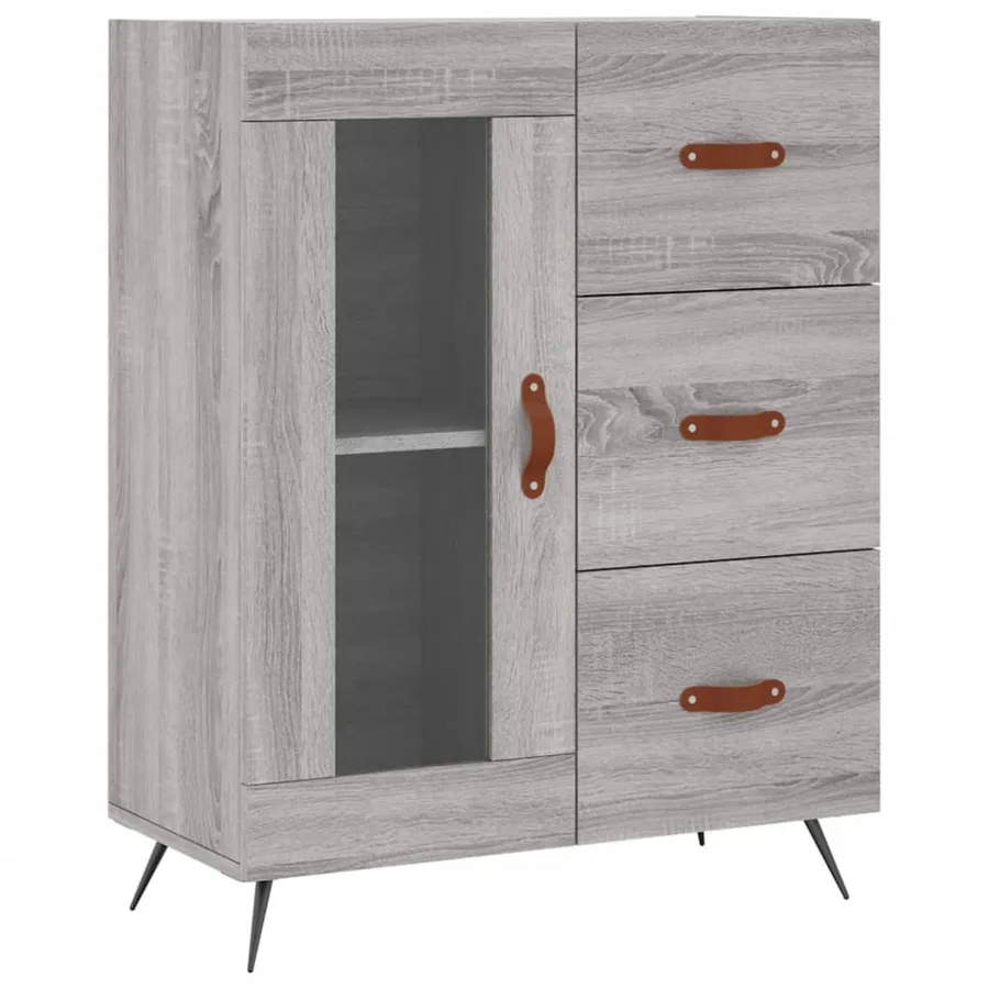 Buffet haut Sonoma gris 69,5x34x180 cm Bois d'ingénierie - 6