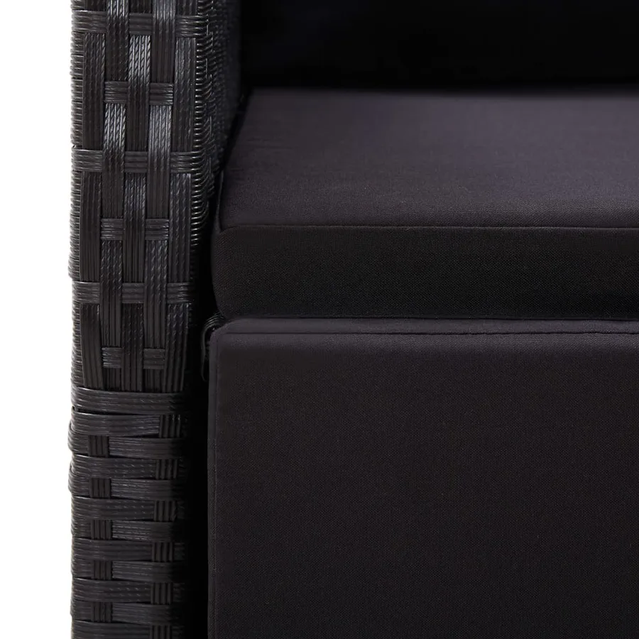 Ensemble à manger de jardin 7 pcs Noir - 14