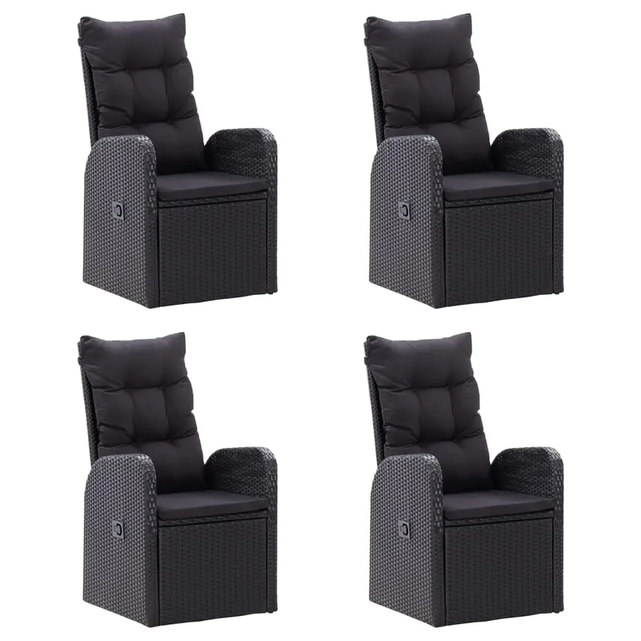 Ensemble à manger de jardin 7 pcs Noir - 4