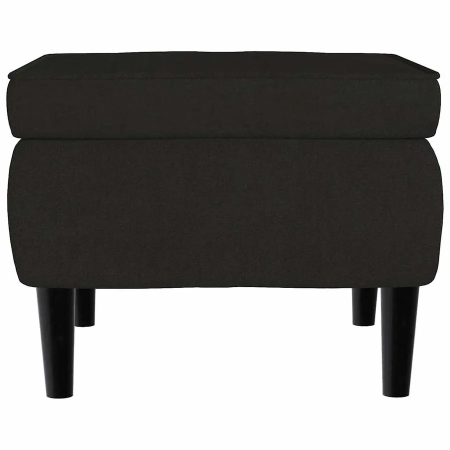Fauteuil à oreilles avec tabouret noir velours - 9