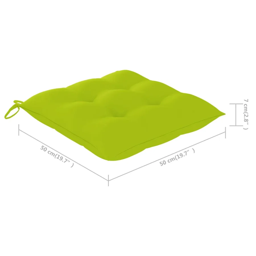 Chaise à bascule avec coussin vert vif Bois de teck solide - 12