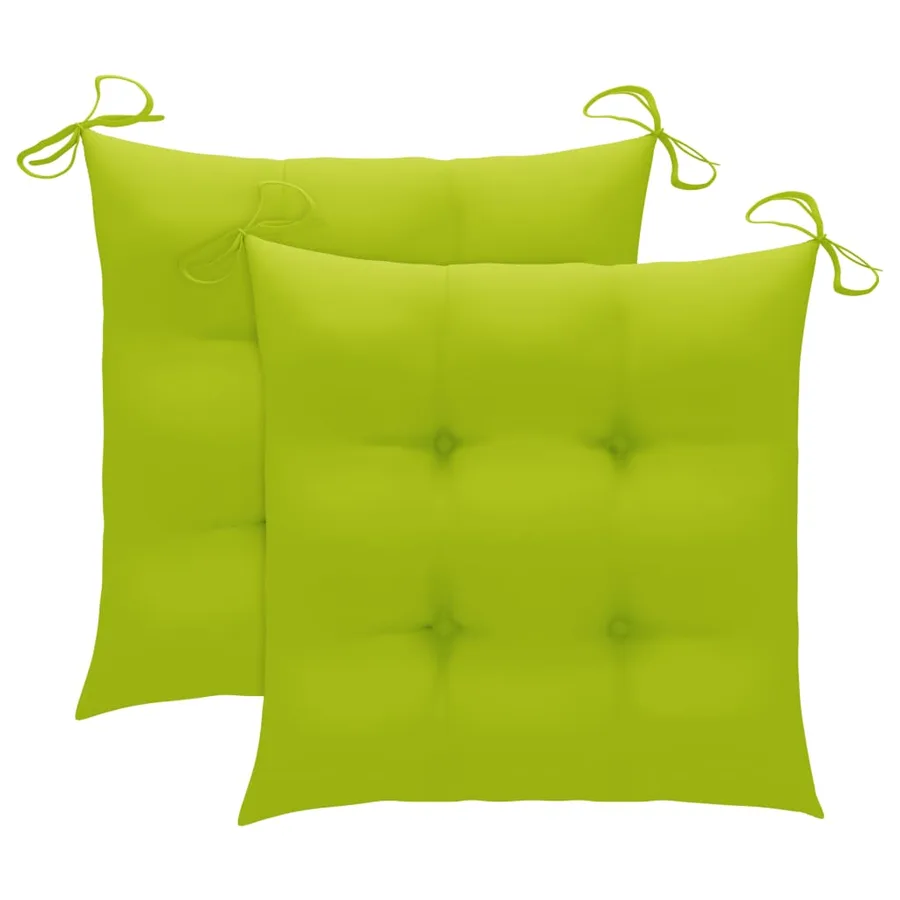 Chaise à bascule avec coussin vert vif Bois de teck solide - 2