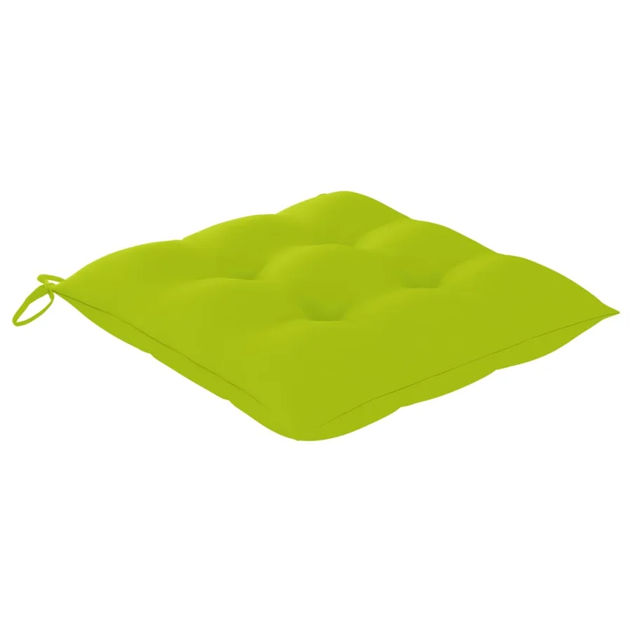 Chaise à bascule avec coussin vert vif Bois de teck solide - 4