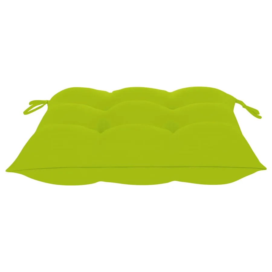Chaise à bascule avec coussin vert vif Bois de teck solide - 5