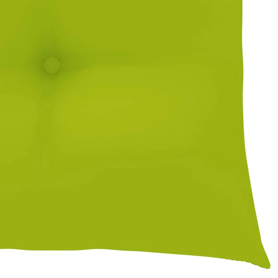 Chaise à bascule avec coussin vert vif Bois de teck solide - 6