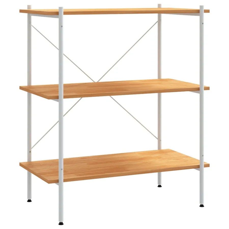 Étagère à 3 niveaux Blanc et chêne 80x40x92 cm - 2