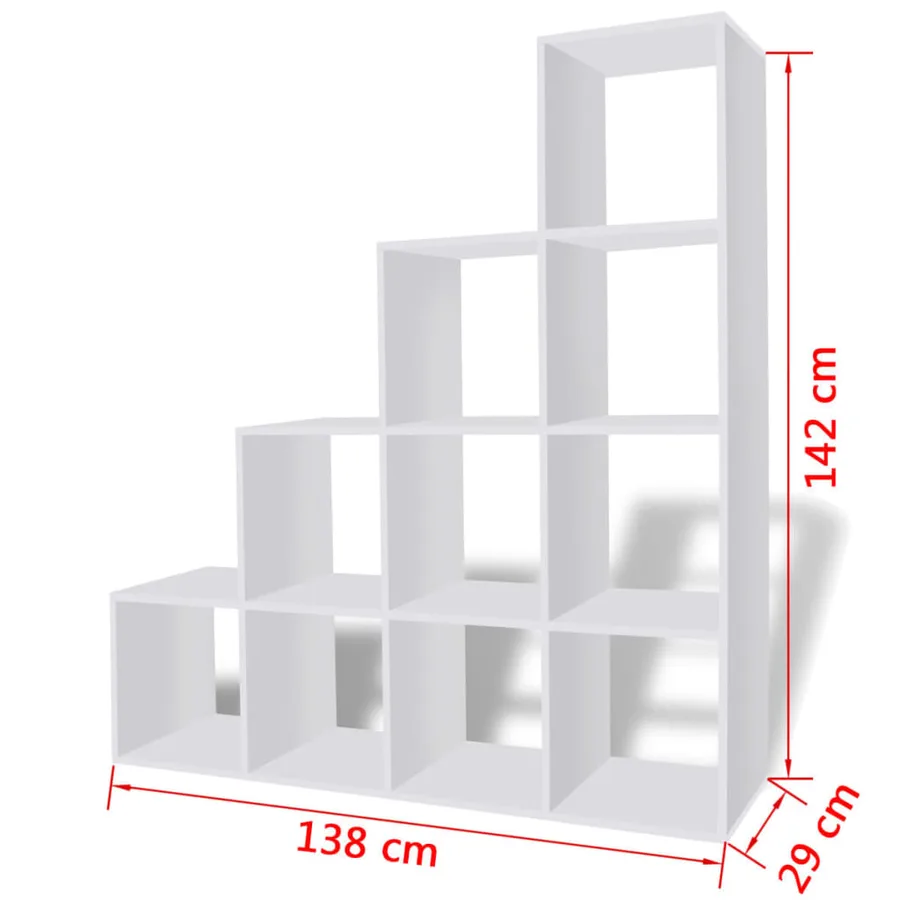 Bibliothèque/étagère 142 cm Blanc - 7