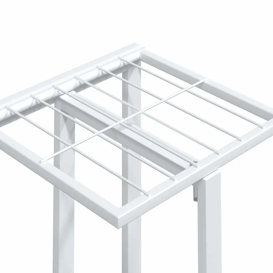 Jardinière à 4 niveaux avec roues 44x23x80 cm Blanc Fer - 8
