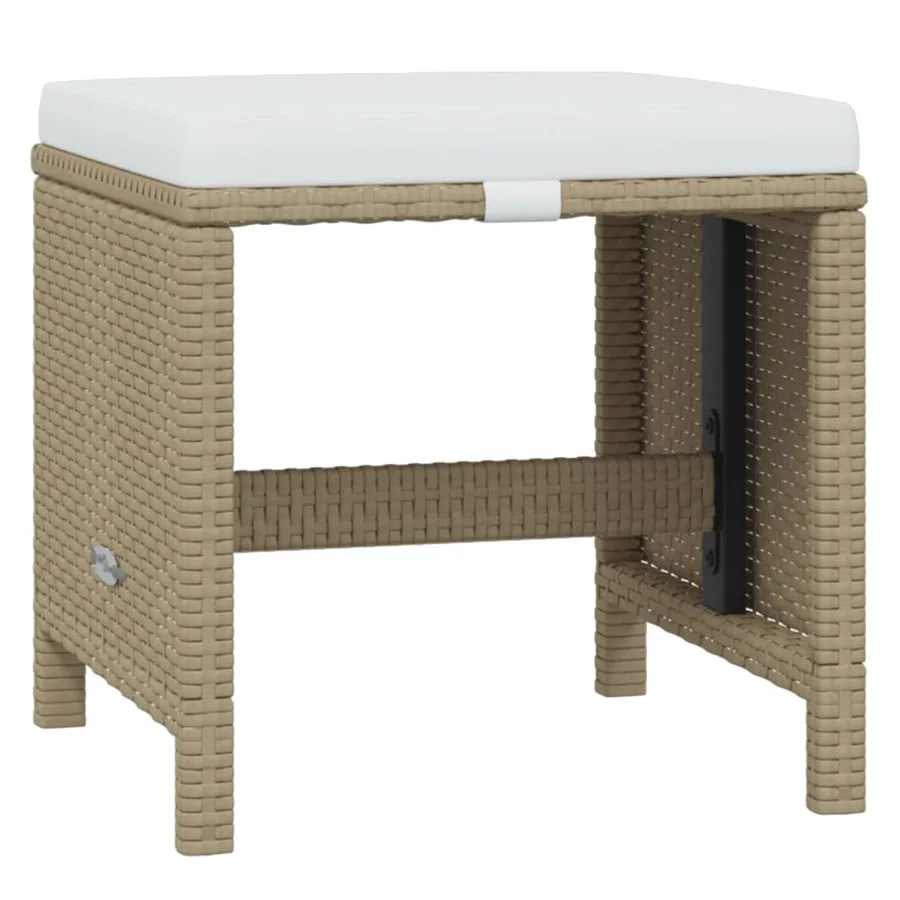 Ensemble à manger de jardin coussins 19pcs Résine tressée Beige - 10