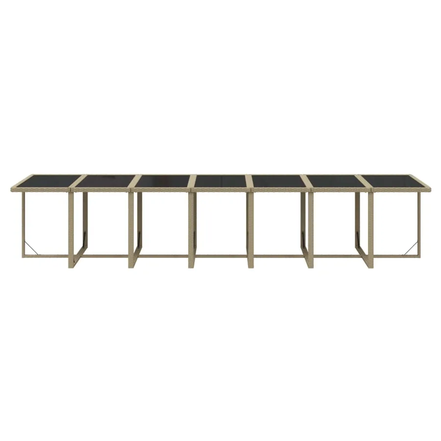 Ensemble à manger de jardin coussins 19pcs Résine tressée Beige - 8