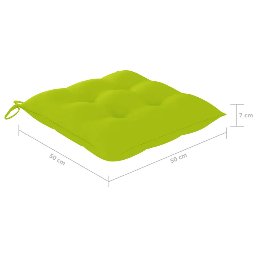 Chaises de jardin avec coussins lot de 2 Teck solide et acier - 16